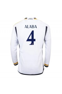 Real Madrid David Alaba #4 Jalkapallovaatteet Kotipaita 2023-24 Pitkähihainen